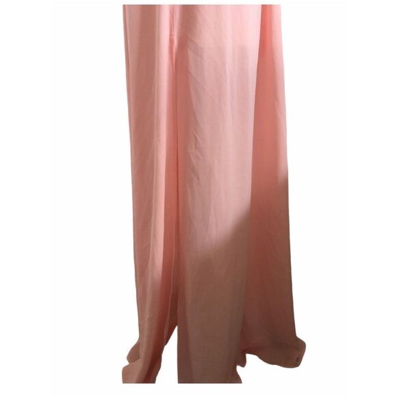 Show Me Your MuMu Hacienda Cold Shoulder Maxi Dress Rose Bud Chiffon Size Small - Picture 3 of 10
